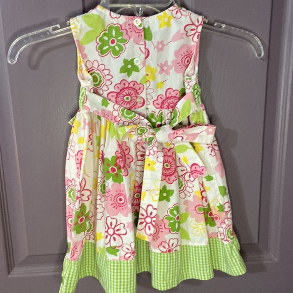 Girls Blueberi Boulevard Size 3T Sleeveless Pink and Green Floral Dress. - Picture 4 of 9